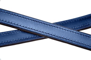 Leather Dog Leash - Training Leash - Leather Leash for Dog - Leash 3-Way Adjustable, for all Dogs (230cm, Blue)