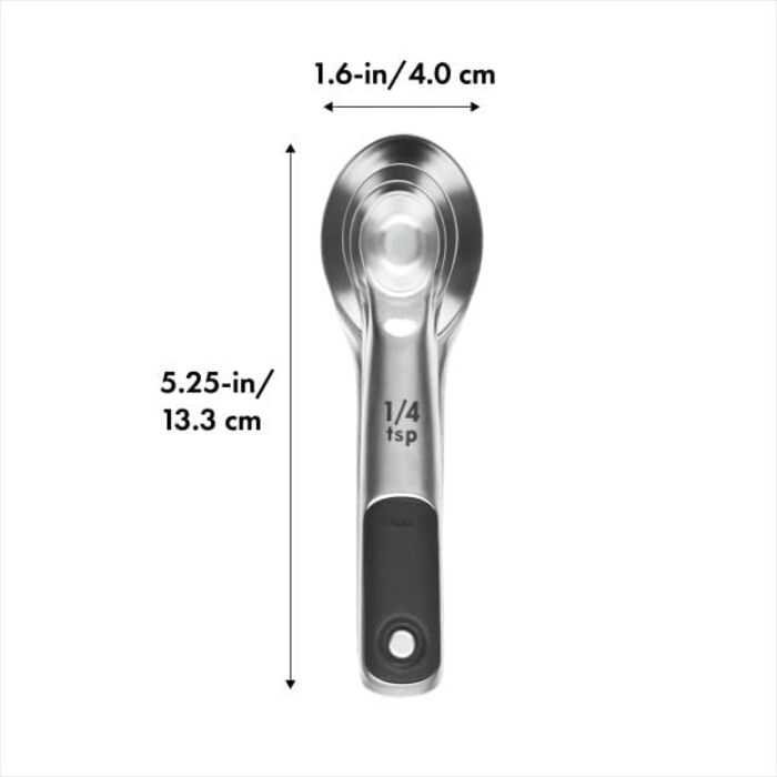Мірні ложки OXO Good Grips з магнітним закриттям, 4 шт., нержавіюча сталь