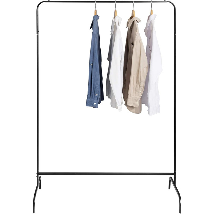 EUGAD Clothes Rack Coat Rack Laundry Rack, Coat Clothes Stand, Clothes Rail White, 99x46x153cm, Heavy Duty Cloth Rail (Black)