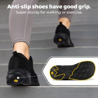 Жіночі кросівки для бігу FitVille з широкою колодкою, чорні, розмір 40 EU, дихаючі, зручні для ходьби та занять спортом