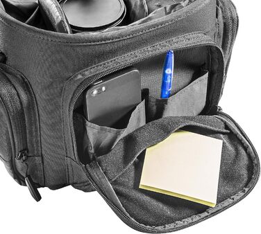 Сумка для камери Mantona Premium - підходить для камер DSR & DSM з об'єктивом (з пилозахистом, м'яким ремінцем, блискавкою, регульованим внутрішнім відділенням) (Антрацит, Антрацит)