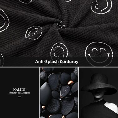 Сумка KALIDI Cord Shopper жіноча повсякденна для школи, роботи, покупок (Blacksmile)