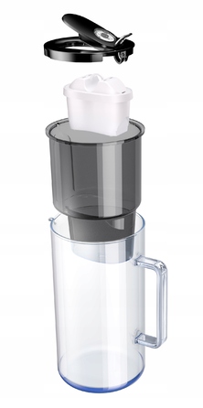 Скляний фільтр-кувшин Aquaphor Glass, сірий + 7 змінних картриджів Maxfor