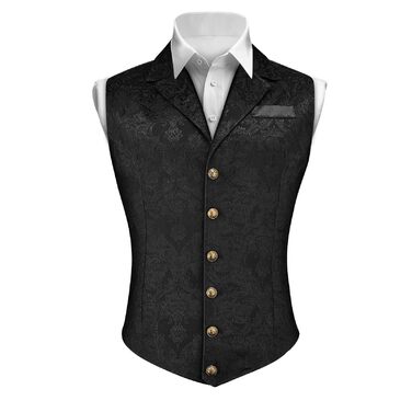 Жаккардова жилетка для костюма в стилі вікторіанської епохи: елегантний вибір для весілля, ділових зустрічей та святкування, розмір XXL