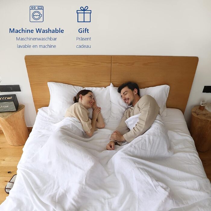 Simple&Opulence Linen Sheet Set 100% Linen Bedding, Ultra-Soft, Breathable Bed Sheets for Farmhouse Style, Only 1 Fitted Sheet (269cm x 295 cm, White)