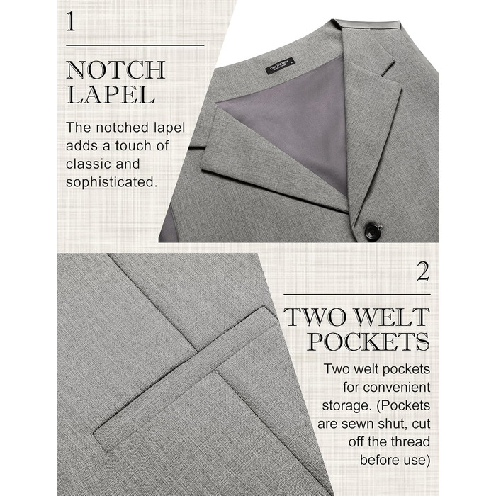 Жилет чоловічий COOFANDY, вузький крій, лаконічний дизайн, сірий