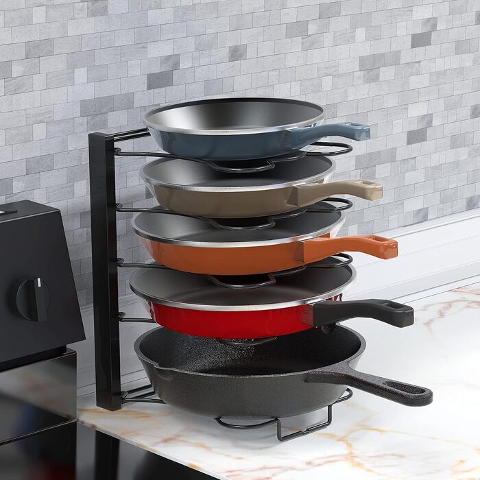 Організатор для каструль SimpleHouseware з 5 відділеннями, регульована висота, чорний