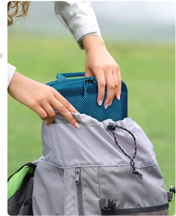 Органайзери для валіз ECOHUB (набір 4 шт) з мітками, екологічні, з перероблених матеріалів, для рюкзаків та валіз, з міцною сіткою, тревел-органайзери (зелений, блакитний)