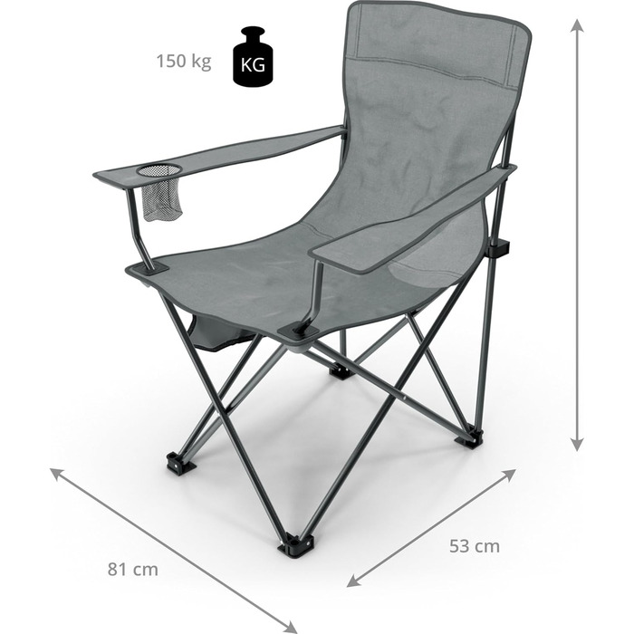 Stagecaptain CSB-5282 GY: Складний крісло-пляжний стілець для кемпінгу, фестивалів, саду та пляжу - сірий