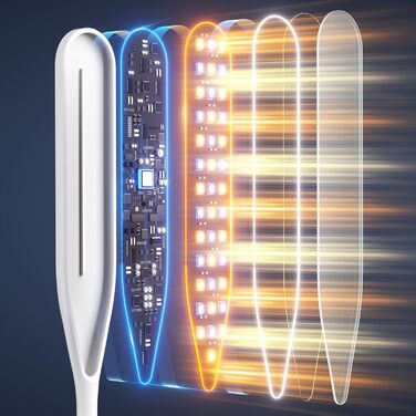 LED лампа для столу з кріпленням, регульована яскравість, архітектурна лампа, з регульованим підлокітником, пульт дистанційного керування, 4 колірні температури, для офісу та дому