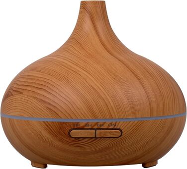 Дифузор аромату 300мл - ультразвуковий зволожувач повітря з 14 кольорами LED-підсвічування та таймером, ароматерапія, для ефірних олій (натуральний)