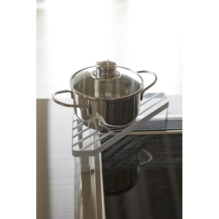 YAMAZAKI 2748 Tower Storage for the Kitchen Area, Minimalist Design, Steel, White, 22 x 22 x 5 cm (LxBxH)