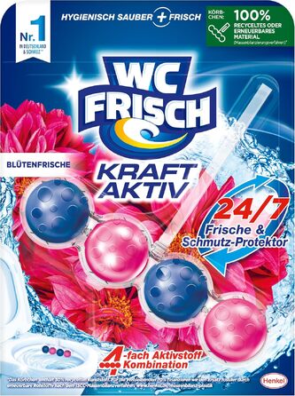 Освіжувач для унітаза WC Frisch Kraft Aktiv Duftspüler Blütenfrische, підвісний блок для туалету (10 шт)