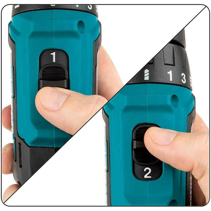 Акумуляторний дриль-шурупокрут Makita DF333DSAE 12V, 2.0Ah, 2 акумулятори + зарядний пристрій у транспортному кейсі, чорний/синій