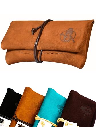 Tabaktasche SEÑOR BOBO - Handmade in DE - Premium Nubuck Leather - with Filter Compartment - Manufacturing Quality from Bavaria - Tobacco Pouch for Rolling Tobacco and Tobacco
