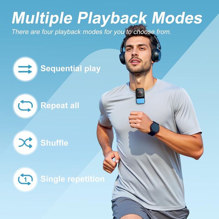 MP3-плеєр ZAQE 80GB Bluetooth WiFi Android Spotify MP4 для дітей (Blue)