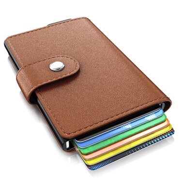 RFID-захисний картхолдер CSL - алюмінієвий картхолдер для 6 карт - чорний (Тип 3)