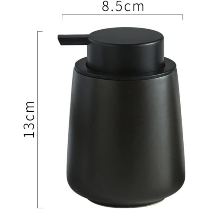 Дозатор для мила XUDREZ, 380 мл, кераміка, для кухні, наповнюваний, чорний