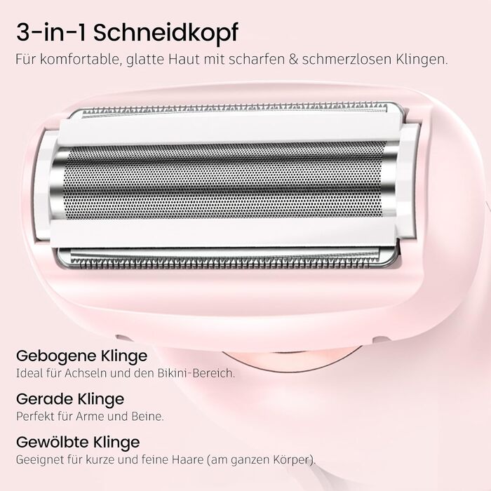 Електричний жіночий триммер Intimrasierer для бікіні, ніг, рук та тіла 2-в-1. Вологостійкий IPX7, USB-C, рожевий