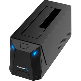 SABRENT Док-станція для жорстких дисків 2 Bay USB-C - SATA SSD/HDD 2.5/3.5 дюймів 5Gbps з функцією клонування