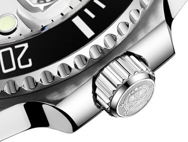 Чоловічий годинник ADDIESDIVE з кварцовим механізмом, аналоговий дисплей, водостійкий (20bar), сталевий браслет, великі світні стрілки (білий)