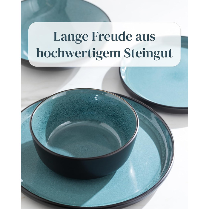 Набір чашок з кераміки Pure Living Ibiza (6 шт.) - Petrol