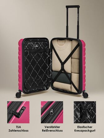 Набір валіз SMARTBOX Hartschalen 3 шт. з розширенням 3 см, з TSA-замком, з відділенням для ноутбука (Рожевий, S (55 см))