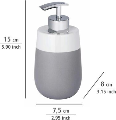 Дозатор для мила WENKO Malta, керамічний, 290 мл, білий, 7,5 x 15 x 8 см