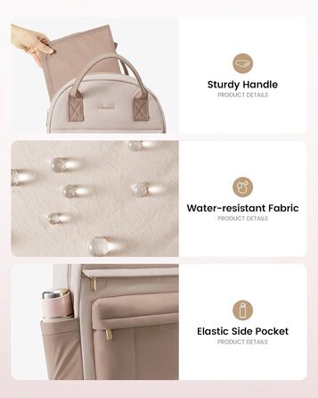 Рюкзак-переноска LOVEVOOK для мами та тата: рюкзак-діаперний мішок з пеленальною підкладкою, ремені для дитячої коляски, великий, для пологового будинку, бежевий хакі (M)