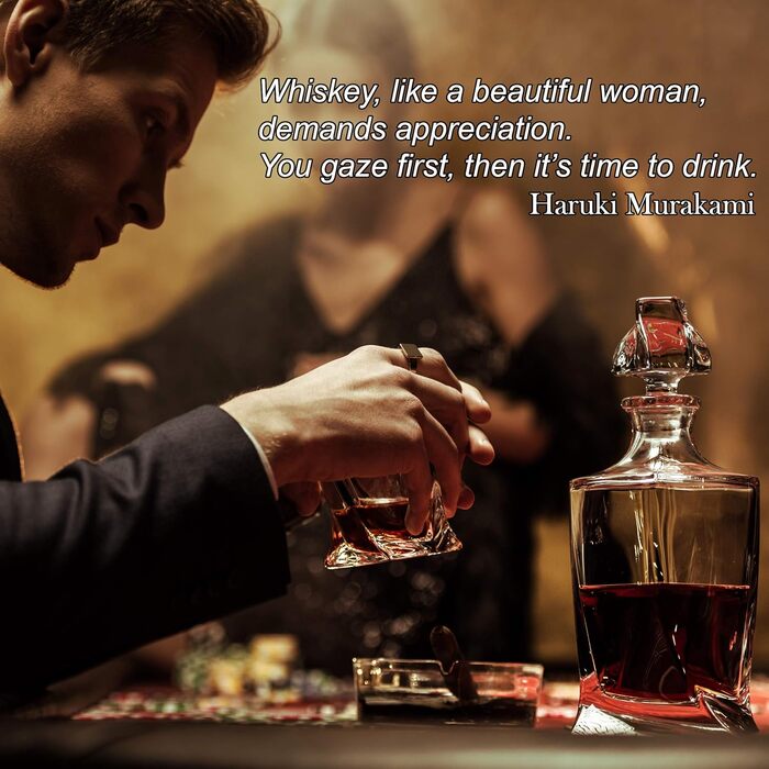 Набір для віскі: келих, камені, декантер, підставки, пінцет - подарунок для чоловіків та жінок