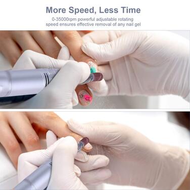 JCMaster TouchPro+ Nagelfräзер 35000 об/хв - професійний набір для манікюру та педикюру, електричний, з торшетом, 4 насадки, для гелю та акрилу