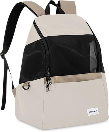 Рюкзак-переноска для тварин ALLSOPETS: для котів та маленьких собак. Зручний, дихаючий, для подорожей, кемпінгу, прогулянок. Бежевий колір