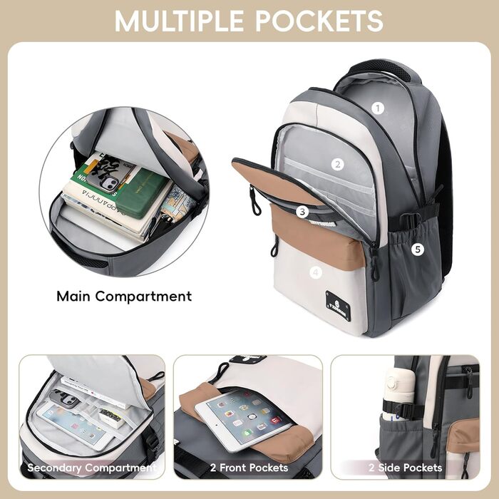 Шкільний рюкзак для підлітків, хлопчиків, 2025, для старшої школи, гімназії. Водовідштовхуючий, для ноутбука 15.6