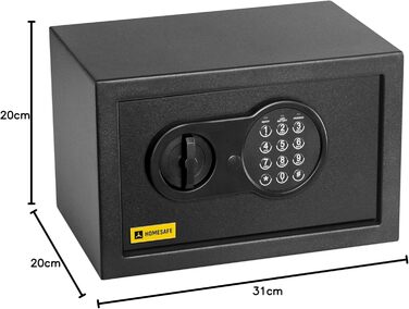 Домашній сейф HomeSafe HV24E з електронним замком, 20x44x38 см. Підходить для зберігання грошей, прикрас, документів та ноутбука.