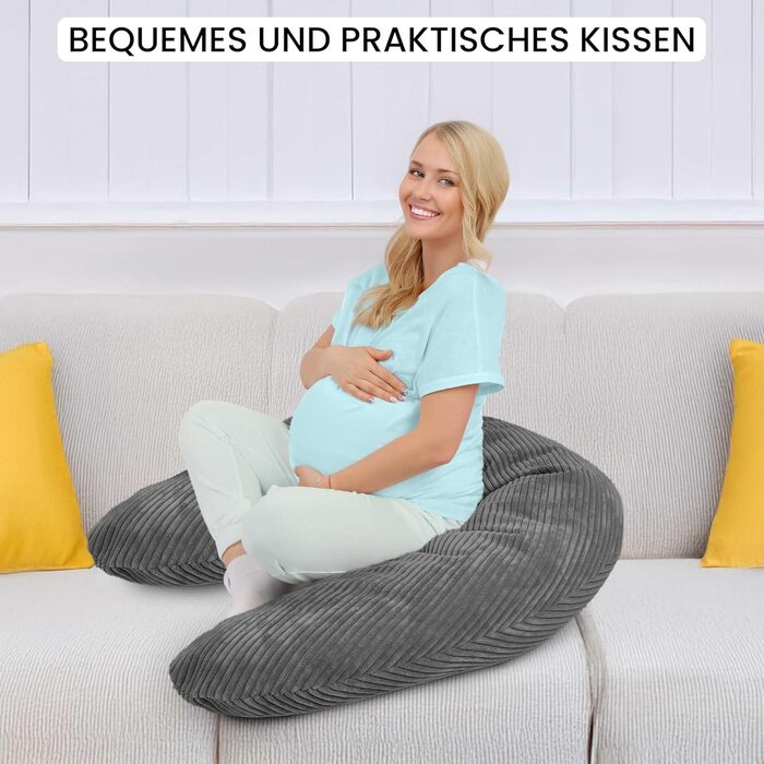 Подушка для годування Amilian Stillkissen XXL 170 см - для вагітних та годуючих матерів - подушка для сну з підголівником та знімним чохлом