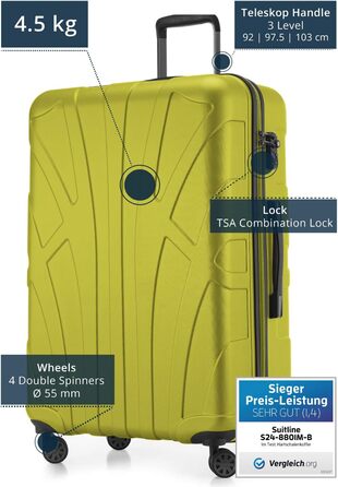 Чохол-валіза Suitline з жорстким корпусом, XL, 76 см, 96-110 літрів, ABS матовий, з TSA замком