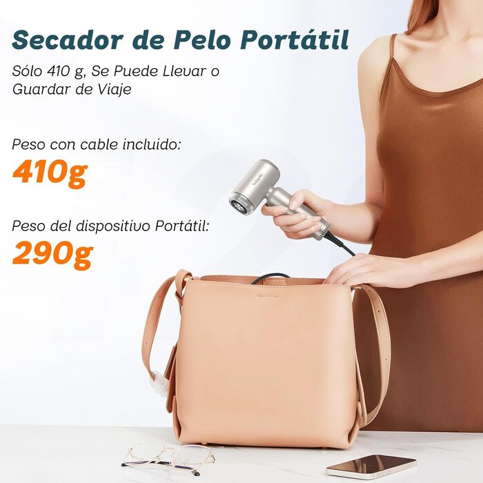 Золотистий фен Supgaliy з дифузором, іонізацією та 4 температурними режимами (1500W)