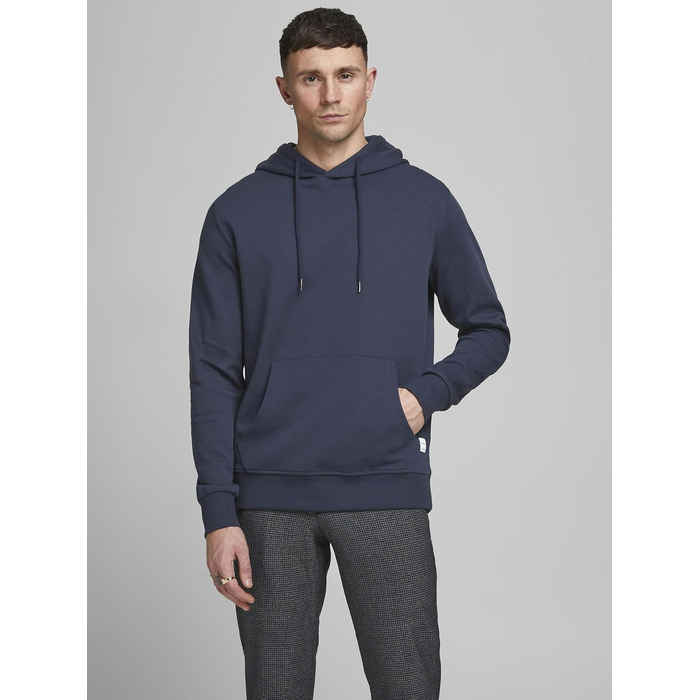 Чоловічий худі Jack & Jones JJ Basic Noos темно-синього кольору, розмір M