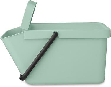 Сміттєвий кошик з кришкою Brabantia Sort & Go 16-20 л, для сортування відходів та тари, світло-зелений (Jade Green)