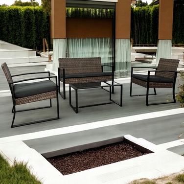 Комплект садових меблів Ideal Garden з техноротанга, багатоколірний, 4 предмети