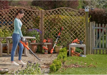 Black+Decker Cordless Leaf Blower GWC1820PCB (18 Volt, up to 209 km/h blowing speed, effortlessly removes dirt and leaves, with PowerCommand, delivered without battery and charger)