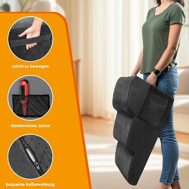 Сходинки для собак маленьких порід, 3 сходинки, 40 см, чорного кольору. Зручні та миючі сходи для собак, з неслизьким покриттям, для доступу до ліжка та дивану