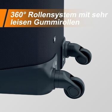 Чемодан Ribelli Handgepäck 70L, чорний: міцний валіза на 4 колесах з TSA-замком та телескопічною ручкою, L-XL-XXL комплект