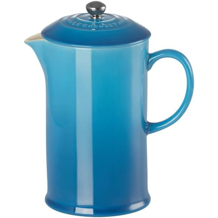 Френч-прес Le Creuset 1 л, керамічний, синій Marseille, з нержавіючим пресом