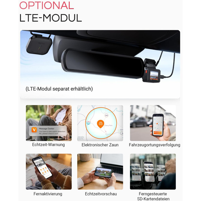 Відеореєстратор VANTRUE E1 Pro 4K HDR STARVIS: Автомобільний відеореєстратор з GPS, Wi-Fi, нічним баченням та паркувальним режимом