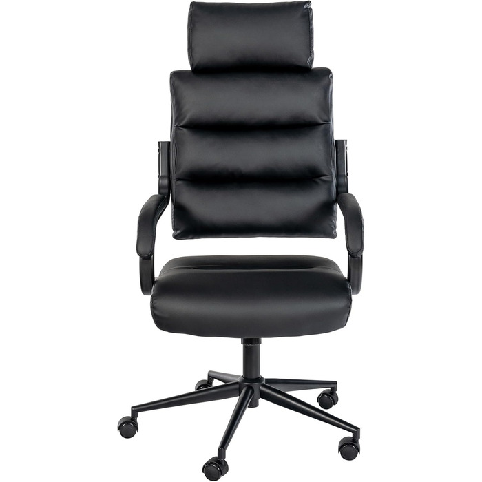Офісне крісло CLP Campo з штучної шкіри, регульоване по висоті та поворотне, до 135 кг, з підлокітниками, чорний колір