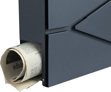 Поштовий ящик настінний SONGMICS XXL, з замком та відділенням для преси, антрацит GMB051G02