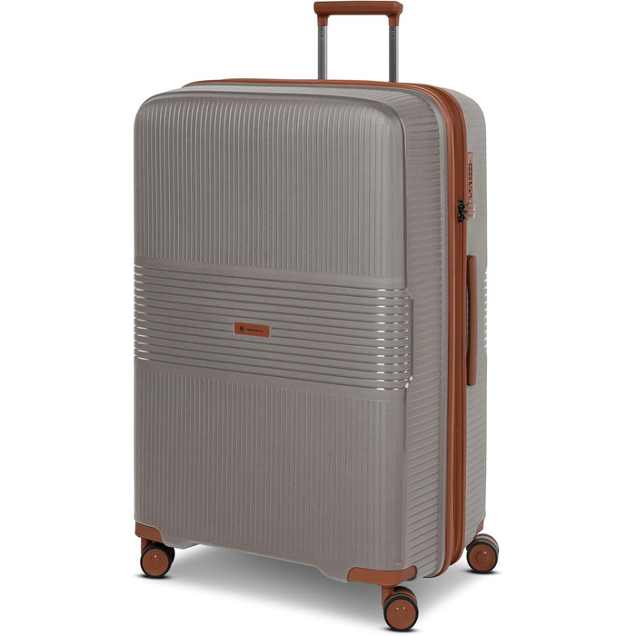 Набір валіз Eco Edition 3-в-1: міцні, розширювані, з TSA-замком | Розміри L (77 см) | Для жінок та чоловіків (Cappuccino)