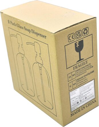 Набір з 2 скляних дозаторів для мила з помпою, 400 мл, для мила, шампуню, лосьйону, багаторазові, для кухні, ванної, пральні (фіолетовий)