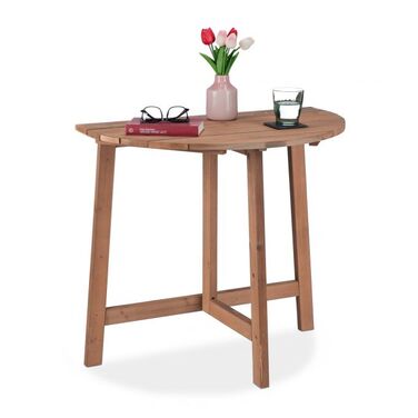 Relaxdays Half-Round Folding Table made of Wood